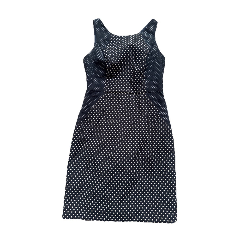 Banana Republic Navy White Polka Dot‎ Dress Size 00 P Office Pinup Retro Classic